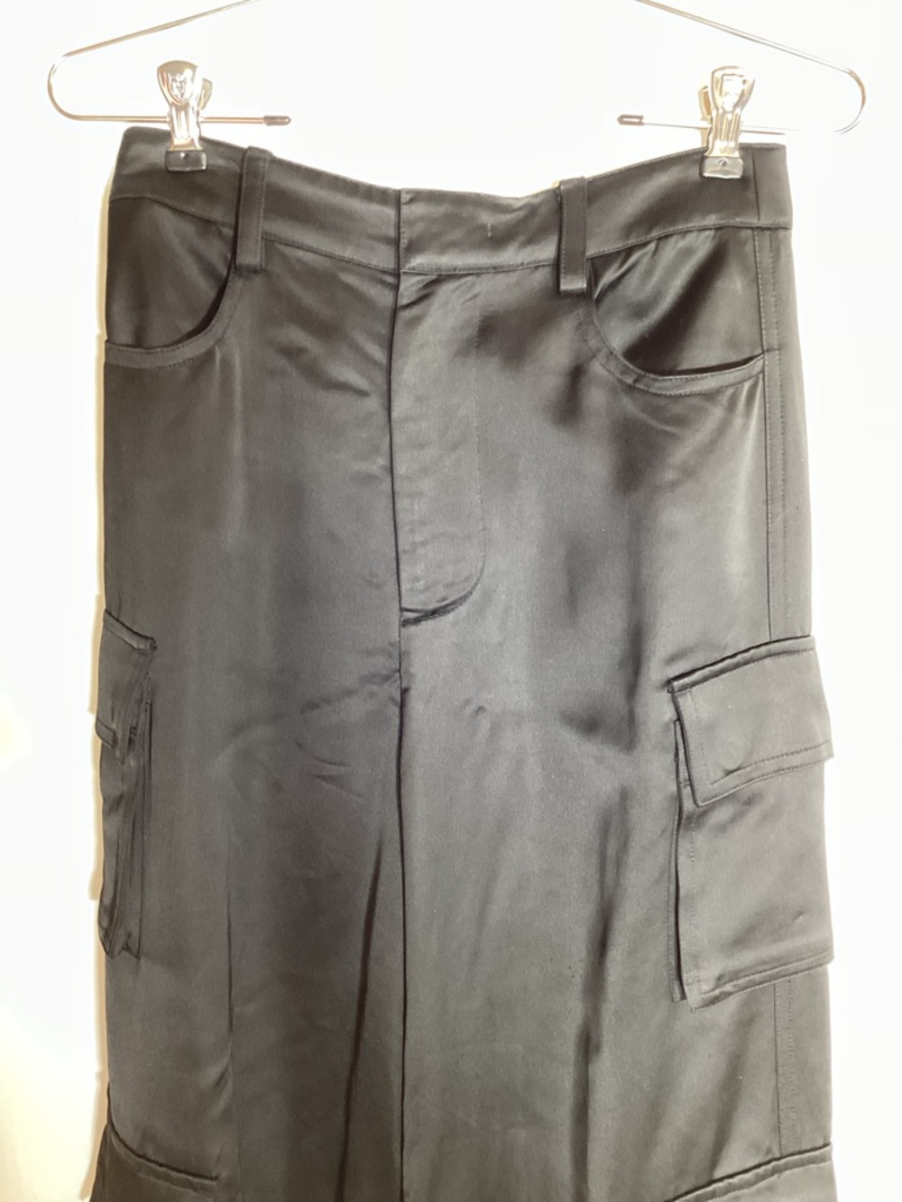 Favorite Daughter Satin Cargo Pants Black Size 2 - Picture 8 of 14